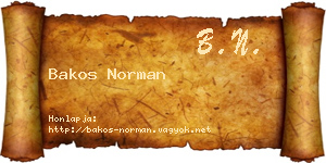 Bakos Norman névjegykártya