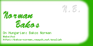 norman bakos business card